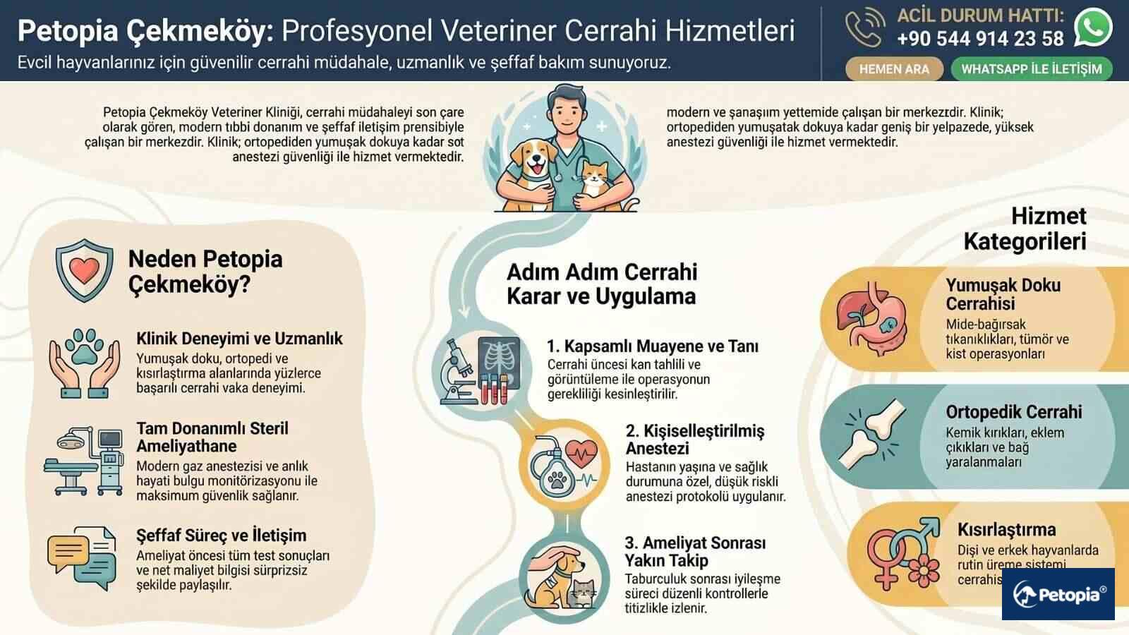 Çekmeköy Veteriner Kliniği Petopia Profesyonel Cerrahi Hizmeti