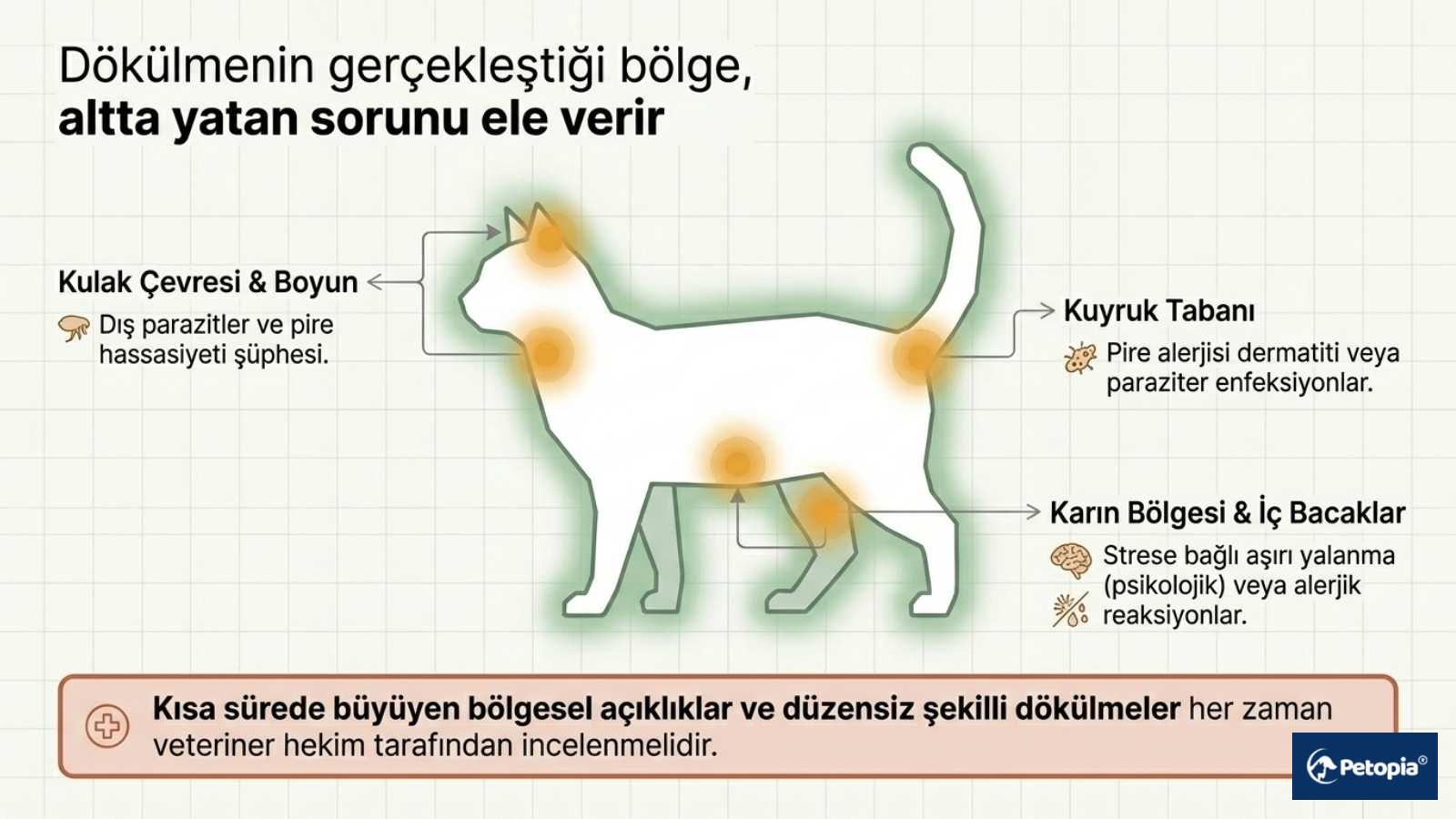 Kedilerde Bölgesel Tüy Dökülmesi